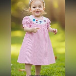 Pink Striped Toddler Dress